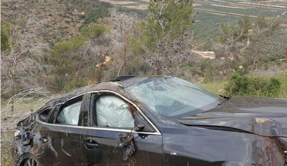 Near Nazareth, a young guy was killed when his car overturned.