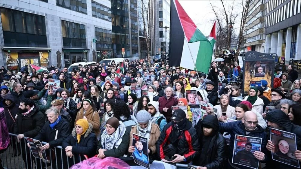 بروكسل. احتجاج مناصر للفلسطينيين نظم بالتزامن مع اجتماع وزاري في أوروبا